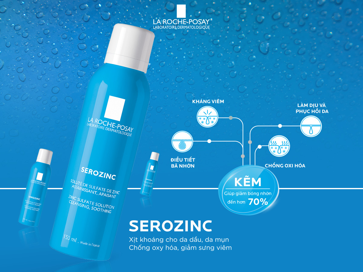 Xịt Khoáng Giúp Làm Sạch Và Dịu Da La Roche-Posay Serozinc (150ml) - TẶNG MÓC KHÓA