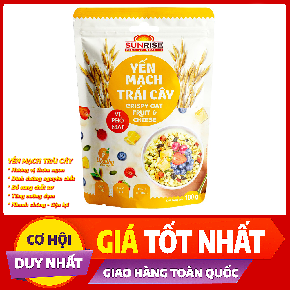 Yến mạch trái cây Sunrise vị phô mai ăn kiêng giảm cân gói 100g