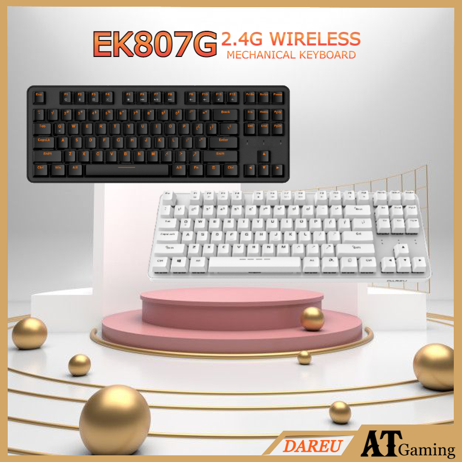 Bàn phím cơ không dây DAREU EK807G White 87-KEYS - Chính Hãng