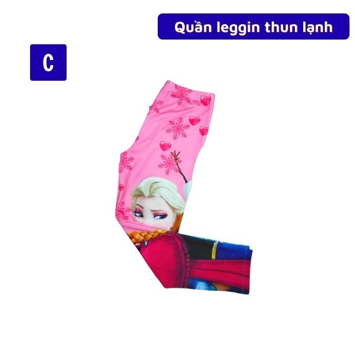 Quần leggin bé gái xinh đẹp hình Elsa - Anna từ 23-45kg - chất liệu thun lạnh