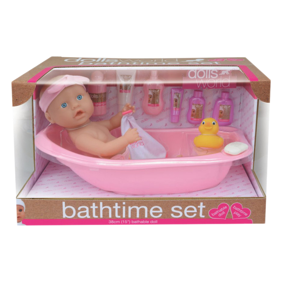 Búp bê DOLLSWORLD - Bé Cưng Đi Tắm