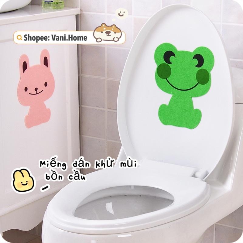 Miếng dán khử mùi bồn cầu, nhà vệ sinh, nhà tắm hình thú dễ thương kèm keo dán