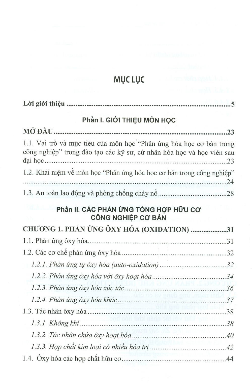 Giáo Trình Phản Ứng Hóa Học Cơ Bản Trong Công Nghiệp