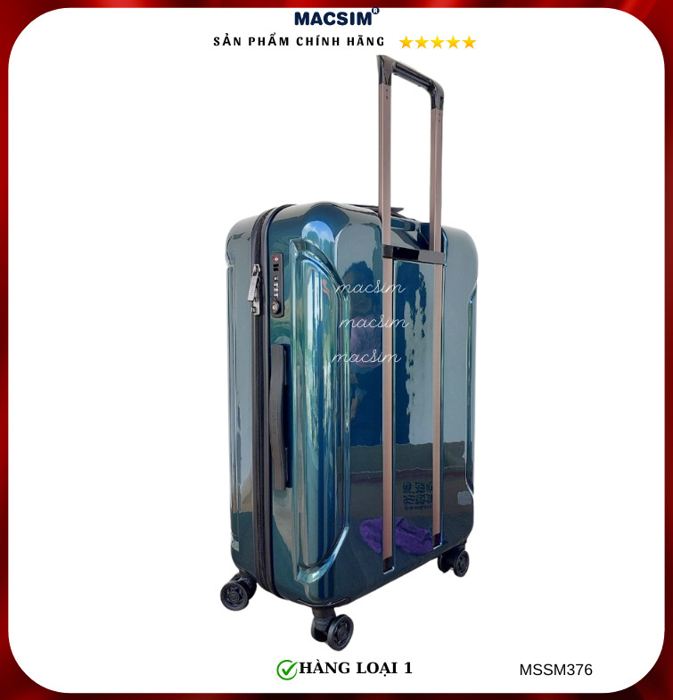 Vali cao cấp Macsim Smooire MSSM376 cỡ 20 inch màu shiny blue - Hàng loại 1