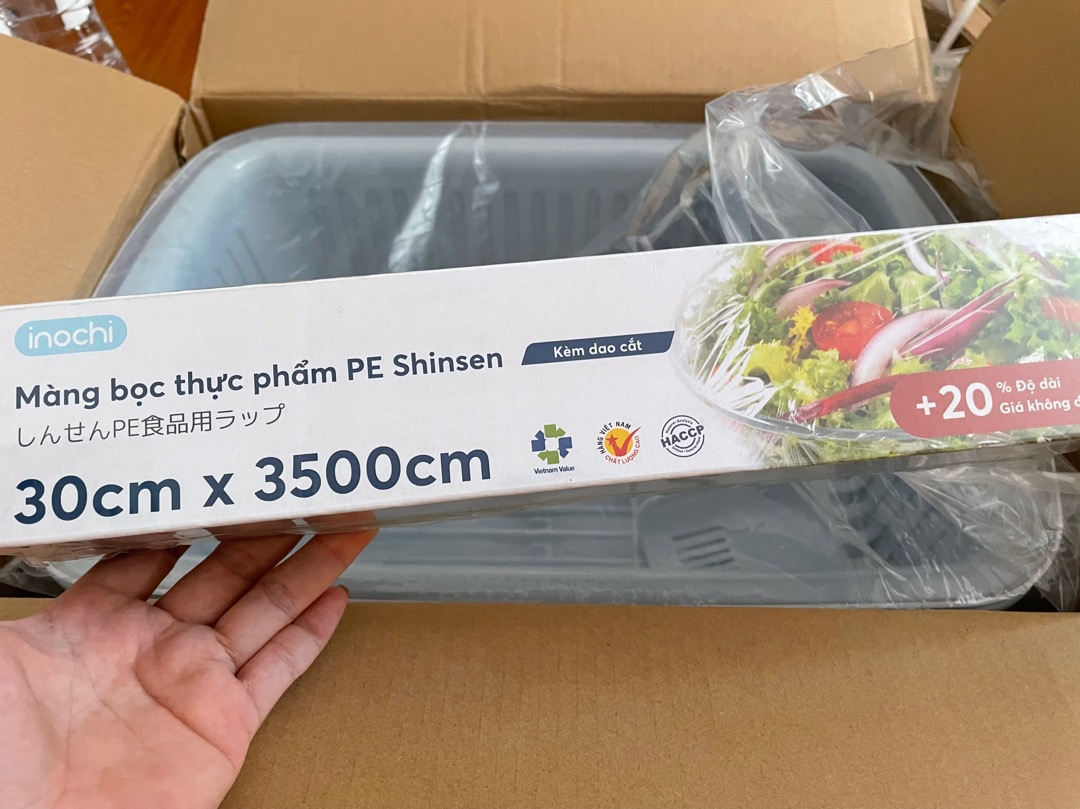 Màng bọc thực phẩm PE Inochi Shinsen (Size: 30cmx3500cm; 30cmx10000cm; 30cmx20000cm; 30cmx40000cm)