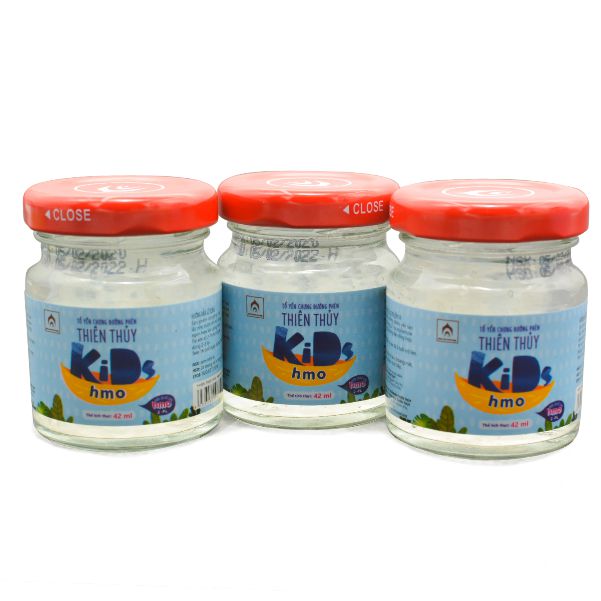 Nước Yến Thiên Thủy Kids HMO - Hộp 09 lọ 42ml - Nhà Yến Nha Trang - Thương hiệu uy tín - Đặc sản Yến Sào Khánh Hòa - Yến Sào chất lượng