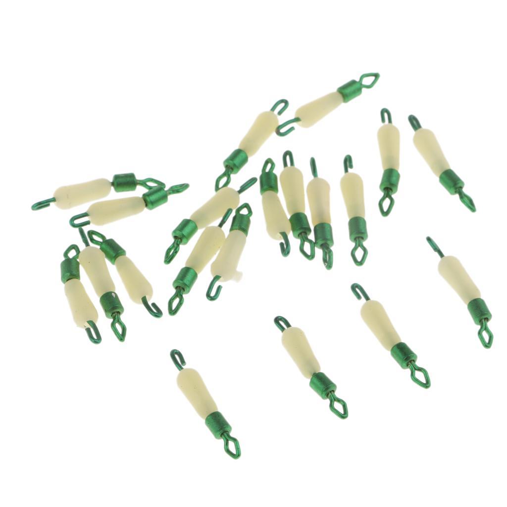 20pcs Fishing Hook and Line Connectors Swivels Fast Sub-line Clip Ring Fishing Accessories 14/15/17mm