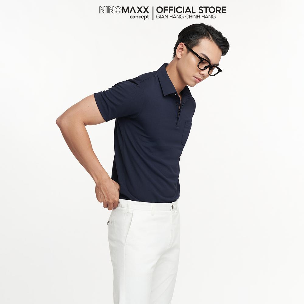 N&amp;M CLUB Áo Polo Nam Tay Ngắn Cổ Sơ Mi dấu nút chất liệu sợi Cafe Mềm Mịn Thấm hút tốt 2103054