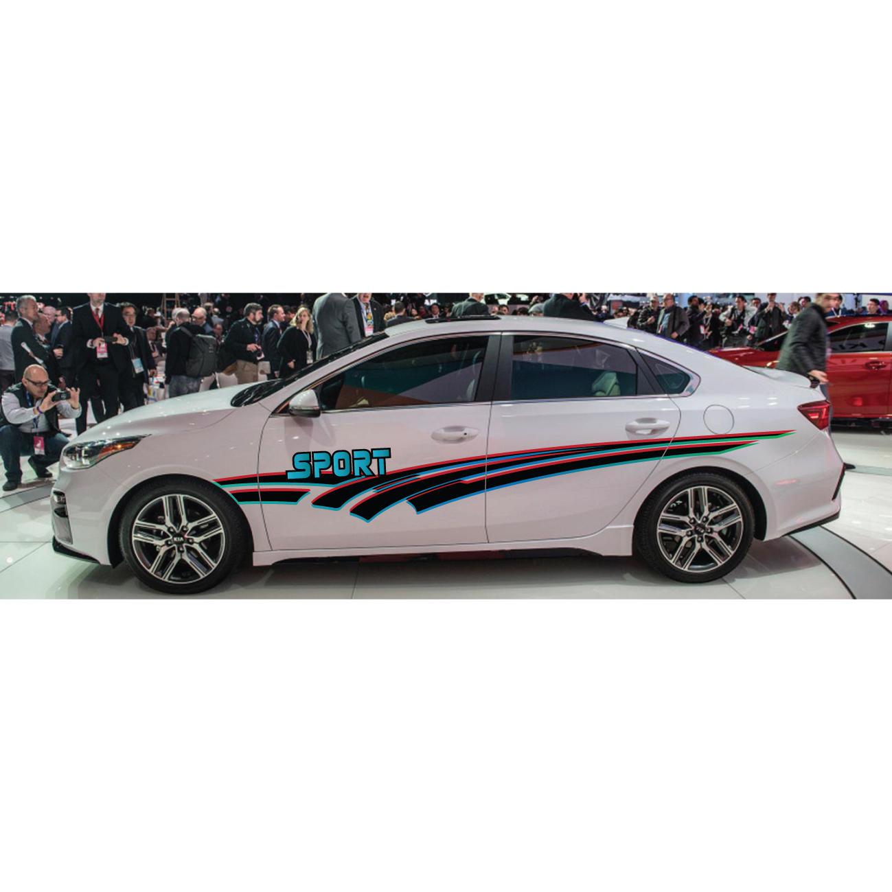 Decal xe oto, tem cho dòng xe Suzuki Ciaz, tem sườn xe WRAP 46,  KT 305x39cm