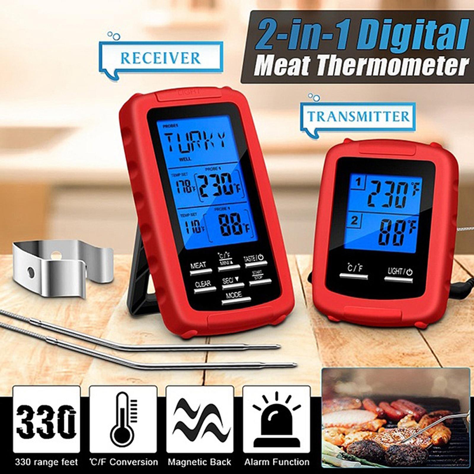 BBQ Food Thermometer Baking Fry Cooking Instant Read LCD Digital Red