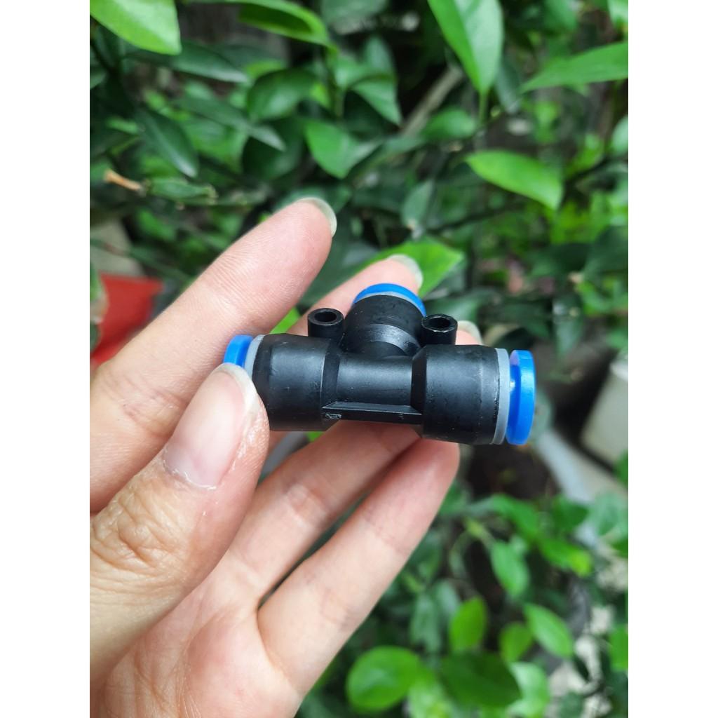 Đầu nối chữ T - đầu nối chia 3 PE cho hệ thống phun sương dùng ống 8-8mm