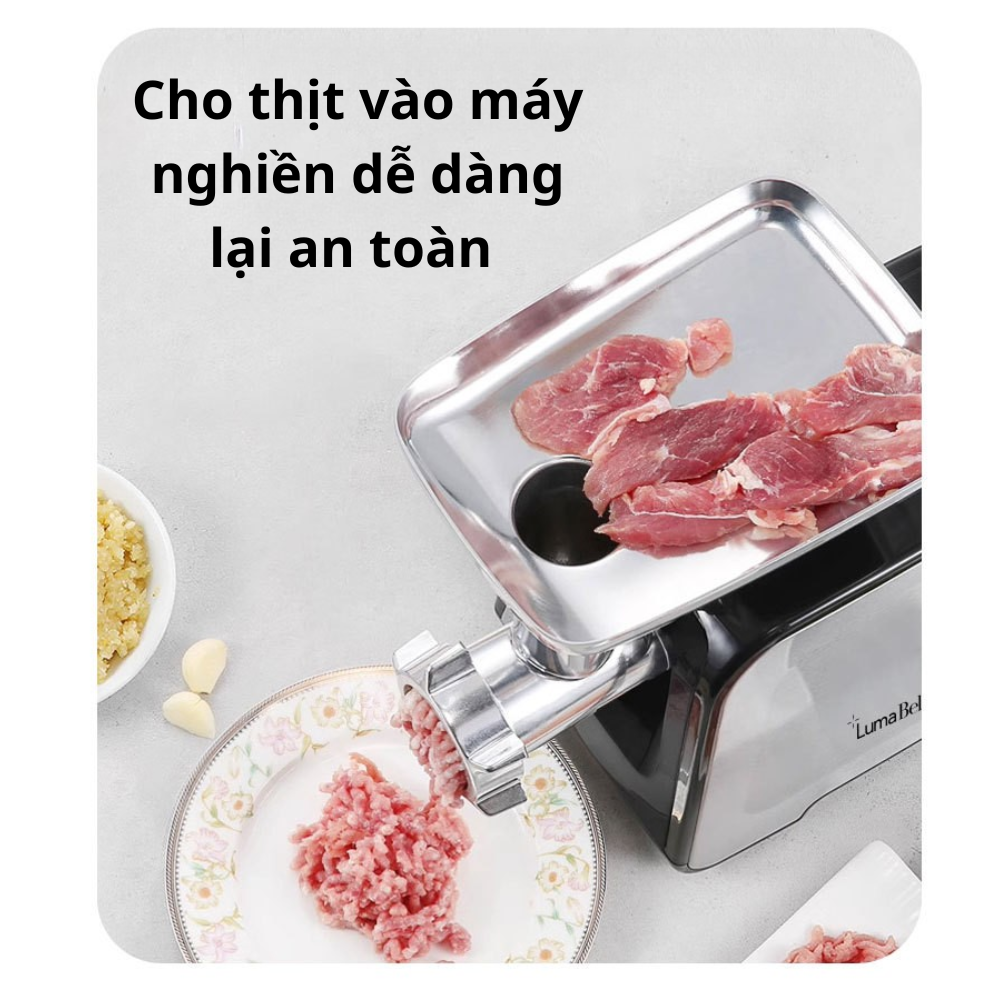 Máy xay, nhồi, nghiền thịt Lumabella LB-56021 công suất 3000W, nhồi lạp xưởng, xúc xích tại nhà tiện lợi  - HÀNG CHÍNH HÃNG