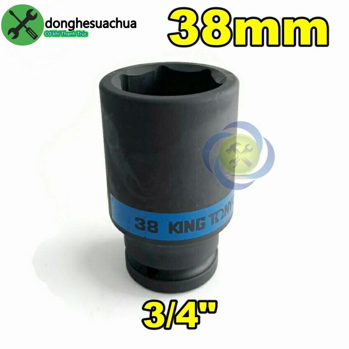 Tuýp 38mm 3/4 Kingtony 643538M loại dài 6 cạnh màu đen
