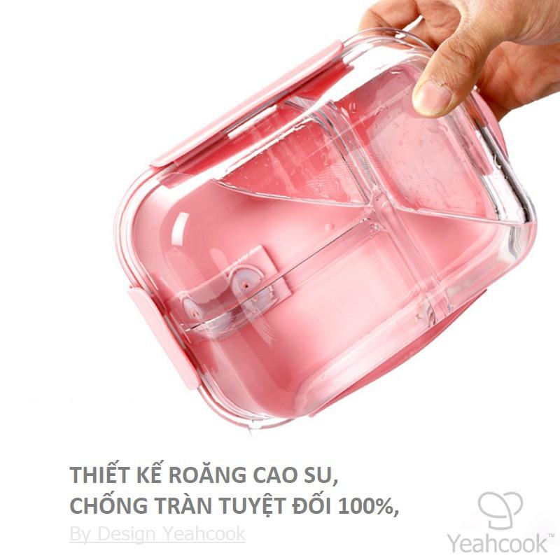 Hộp thủy tinh 2 ngăn CHERRY dung tích 1000ml Hàn Quốc
