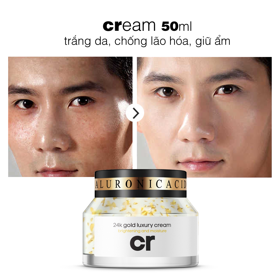 Collagen Skin White Cream 24k Trắng Da, Giữ Ẩm Chống Lão Hóa 50ml cho Nam TẶNG Gel Vệ Sinh Vùng Kín Nam 100ml LANGCE