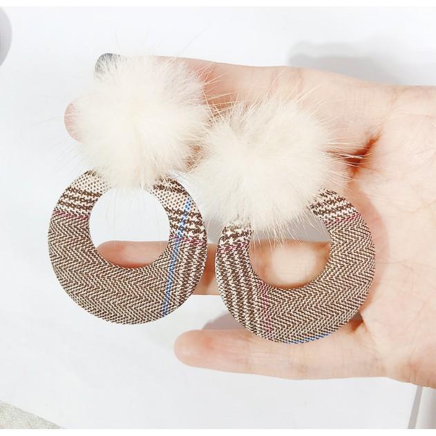 Hoa tai KHOEN TRÒN CỤC BÔNG NÂU