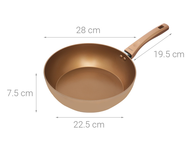 Chảo nhôm sâu chống dính đáy từ 28 cm Visions VS-WP28-AB/JP - Hàng chính hãng