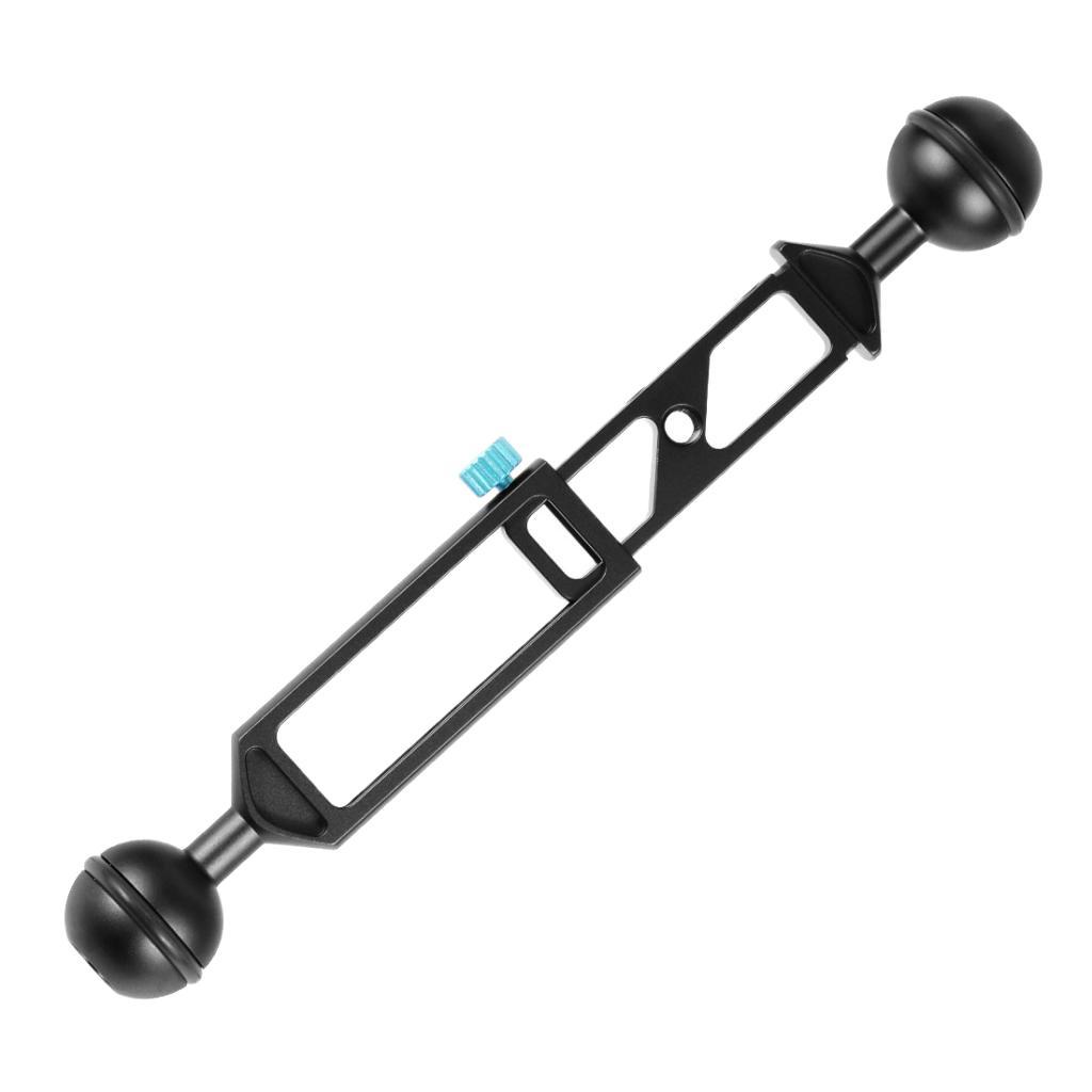Camera Diving  Light Carbon Fiber Double Ball Head Lamp Arm 1" inch Black