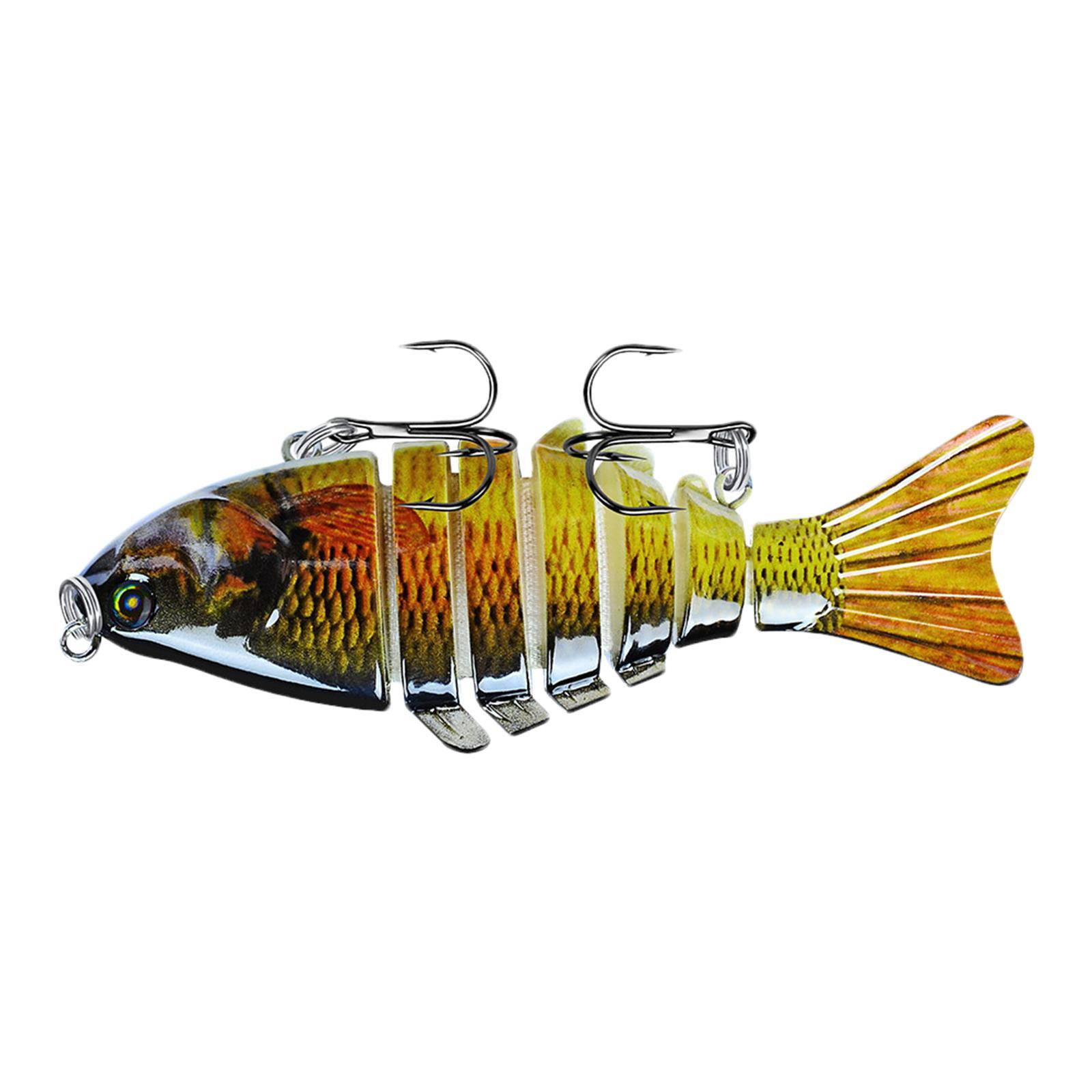 3.9inch Fishing Lures Bass Lures Crankbait Hard Lure Artificial Fish Multi Jointed Swim Baits for Yellow Perch, Fishing Gift ,Bass ,Black Fish