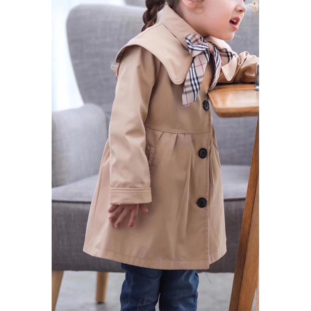 Áo khoác cho bé gái, thiết kế dáng xòe siêu xinh, chất kaki Hàn, họa tiết phối kẻ BB xịn sò