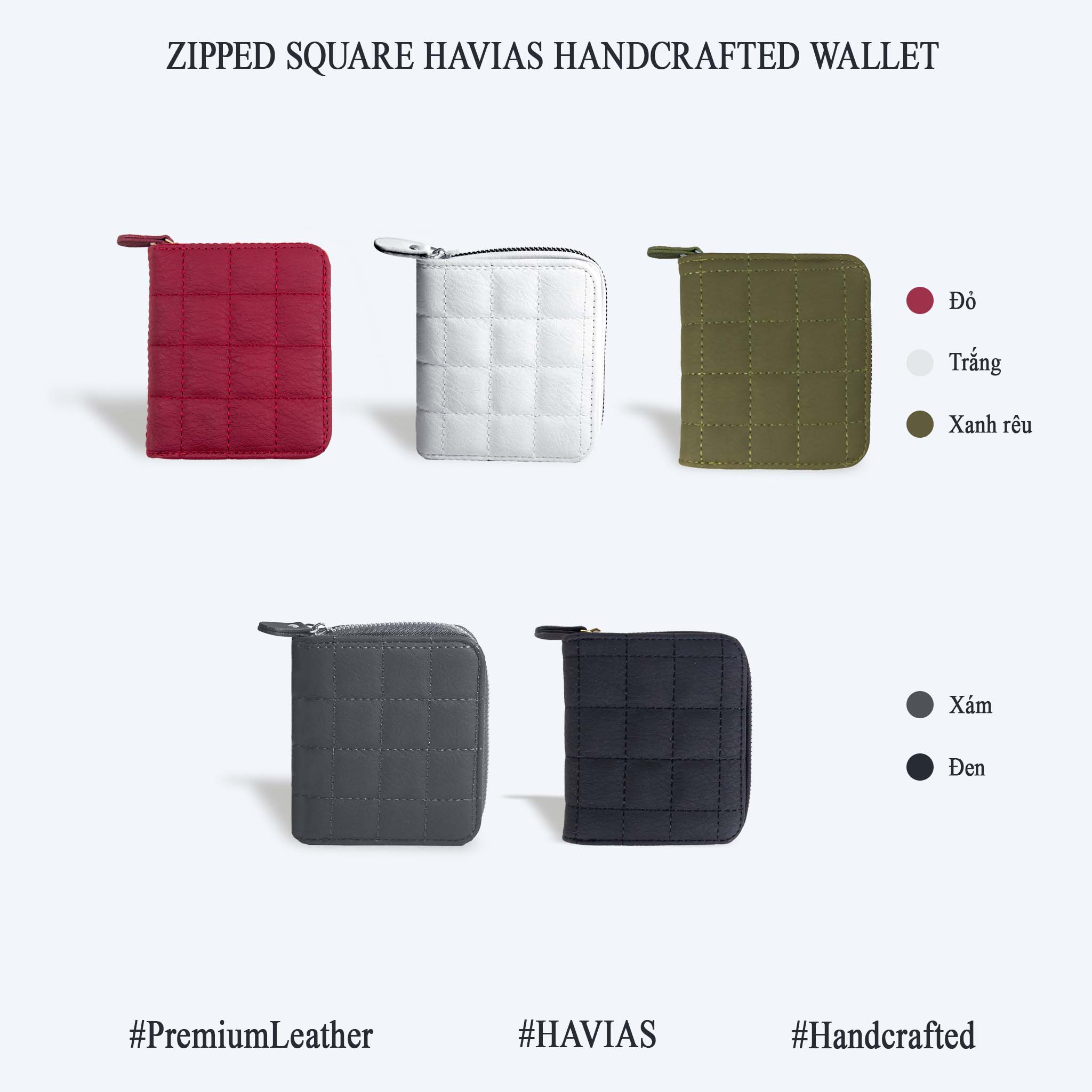 Ví gấp Zipped SQUARE 