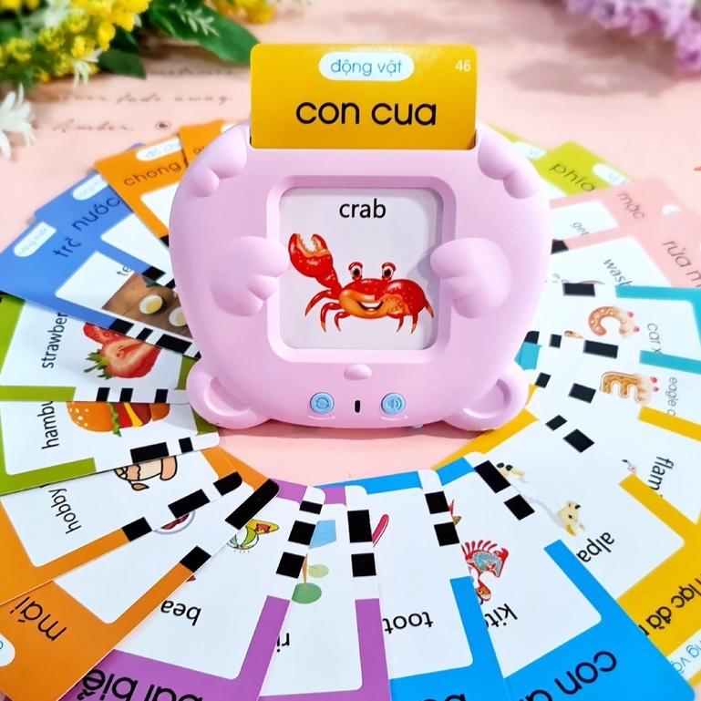 Máy Đọc Thẻ Flashcards Song Ngữ Anh-Việt Thông Minh (gồm 112 thẻ - 224 Từ Vựng)