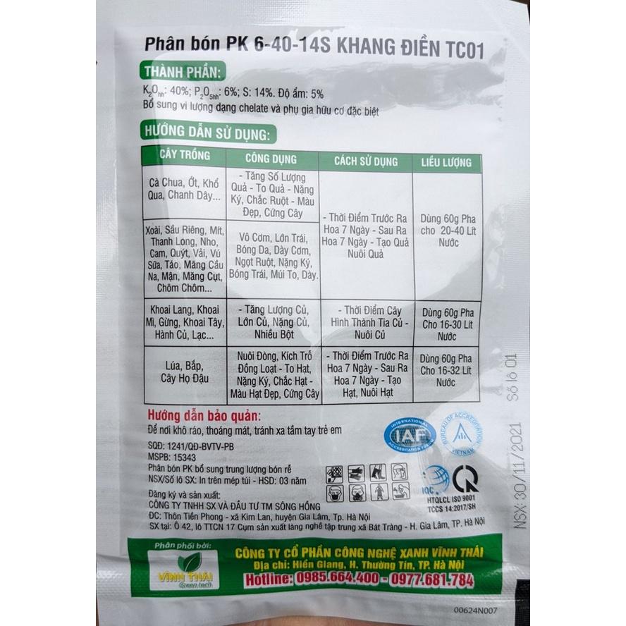 Phân bón K-ONE 60g. Kích ra hoa đồng loạt, Lớn trái, to củ, mẩy hạt