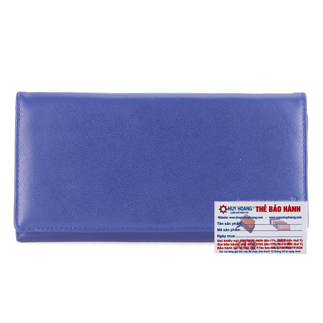 HJ3124-58-62-63 - Bóp nữ da thật cao cấp Huy Hoàng 3 gấp màu xanh, xanh dương, đỏ tươi, xanh biển