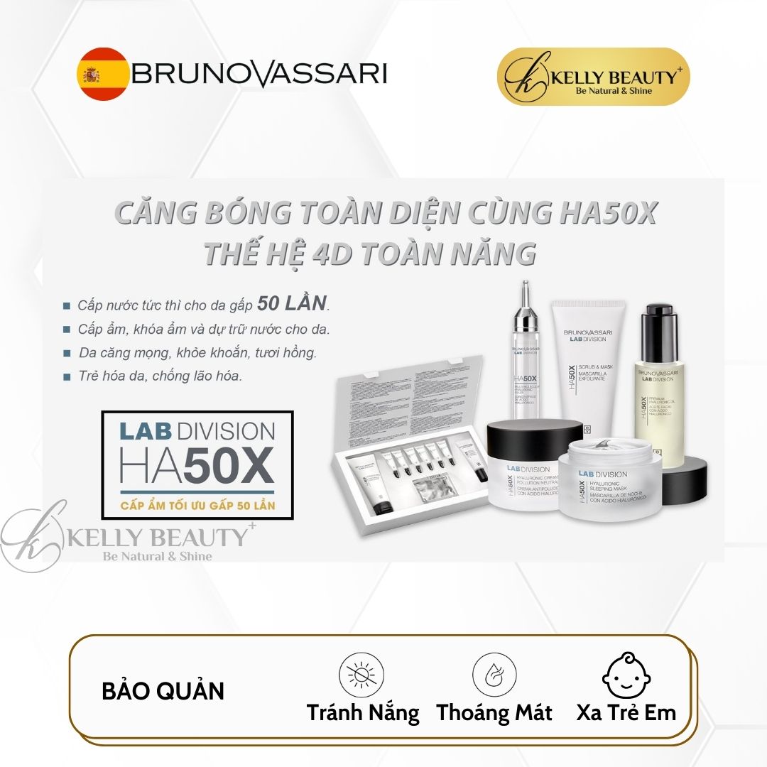 Dầu Dưỡng Ẩm Cho Da Khô, Lão Hóa Bruno Vassari HA50X Premium Hyaluronic Oil | Kelly Beauty