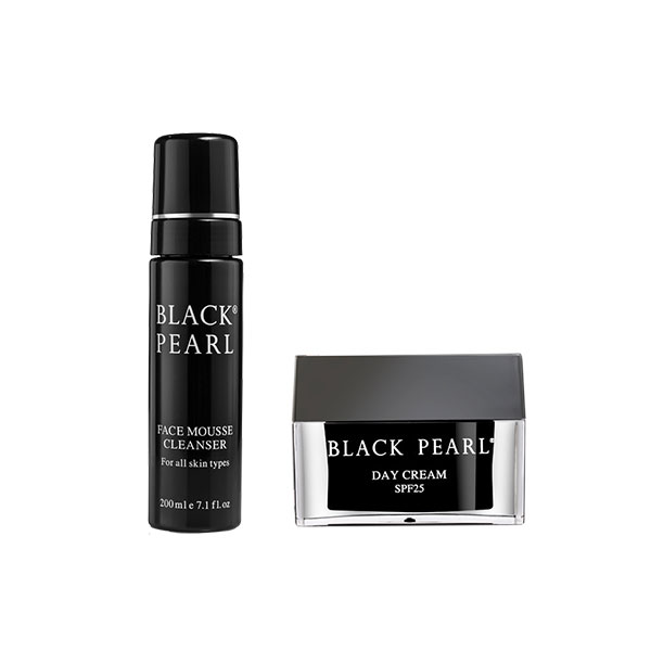 Combo Black Pearl - Sữa Rửa Mặt Dạng Bọt + Kem Dưỡng Ban Ngày SPF25 -  Giúp Da Luôn Sạch Cân Bằng Và Dưỡng Ẩm Cho Da Khô