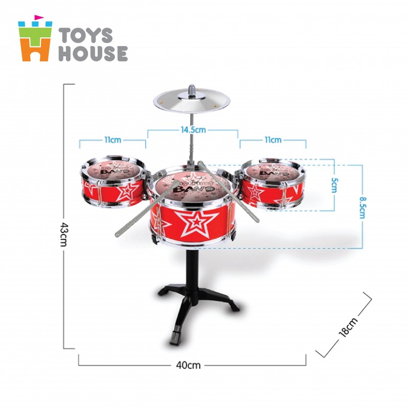 Đồ chơi trống cho bé Jazz Drum Toyshouse - Đồ chơi âm nhạc cho bé trai và bé gái chính hãng
