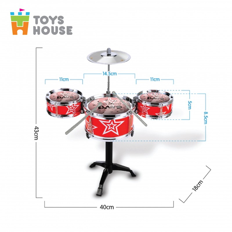 Đồ chơi trống cho bé Jazz Drum Toyshouse - Đồ chơi âm nhạc cho bé trai và bé gái chính hãng