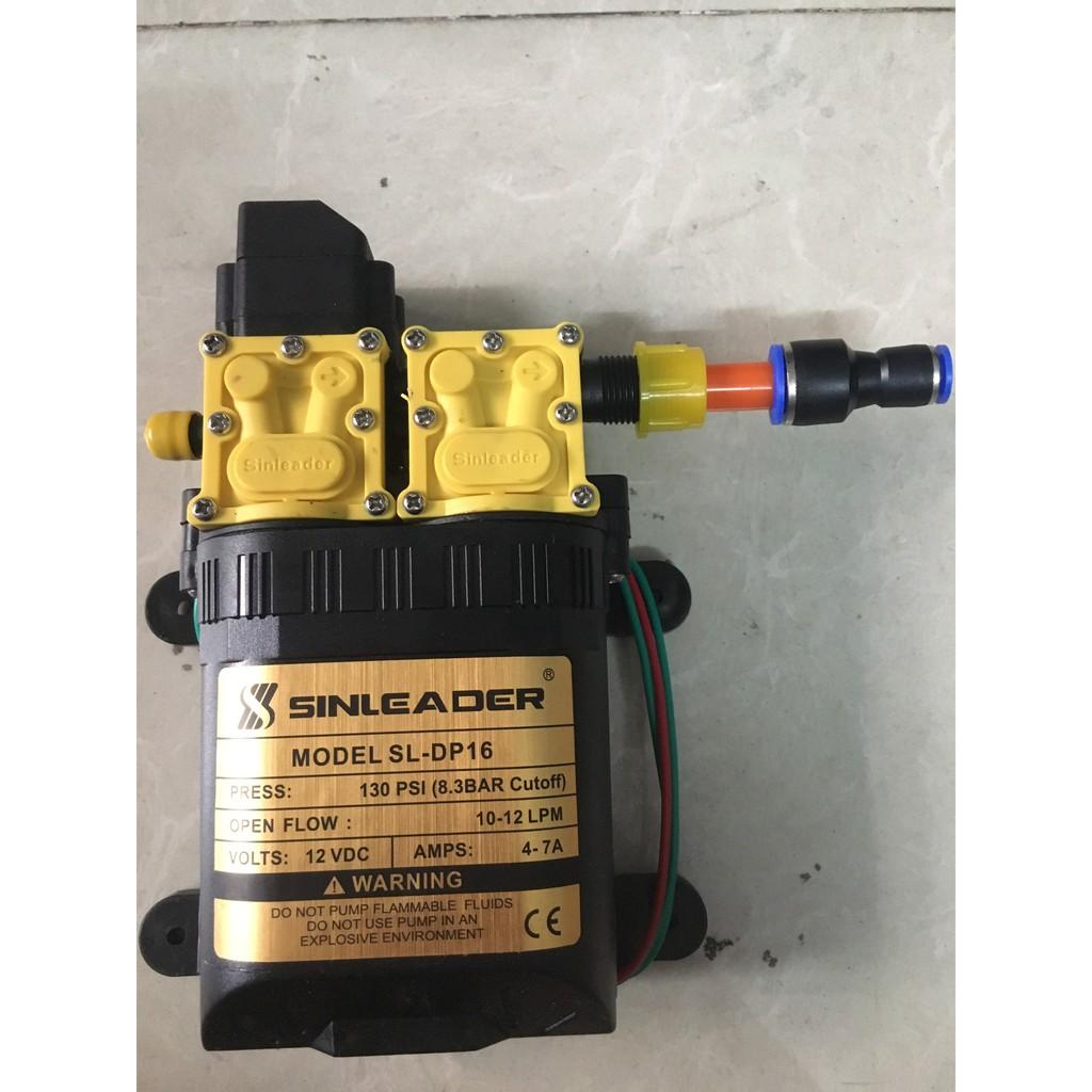 Bơm sealinder đôi áp lực cao 12v - 10-12l/ phut rửa xe ,tưới cây , phun sương