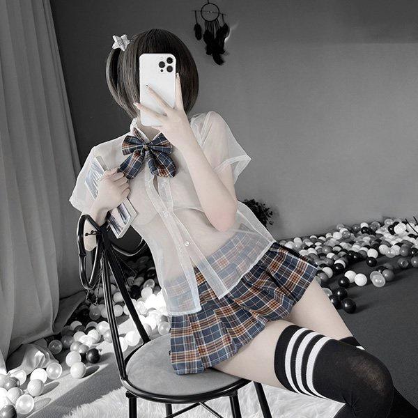 Cosplay học sinh Nhật Bản xuyên thấu gợi cảm cao cấp váy xếp ly cosplay sexy nữ sinh đáng yêu BIKI HOUSE N765 - TPHCM