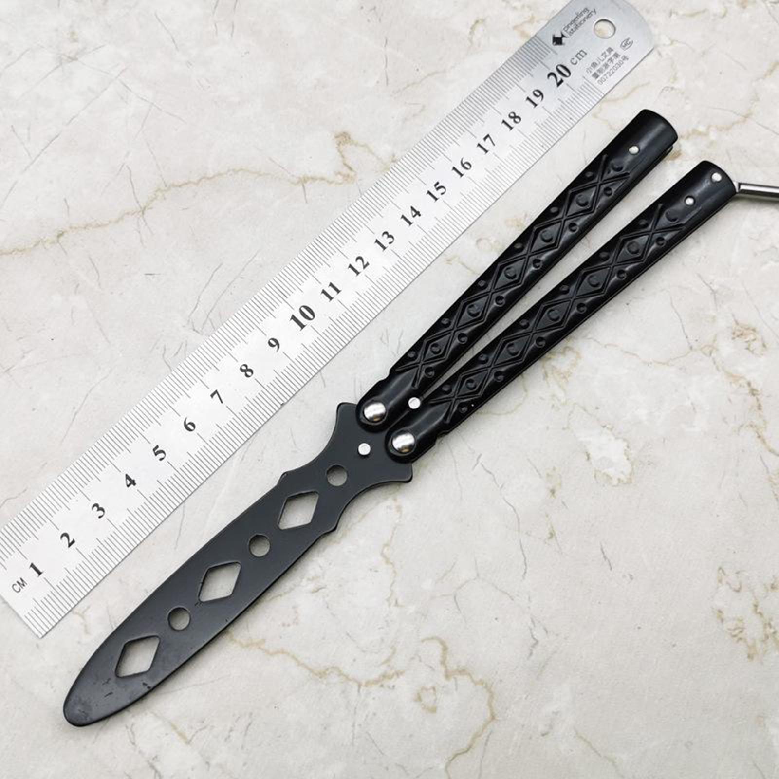 2xButterfly Balisong Trainer Training Knife Tool Safe Use Black