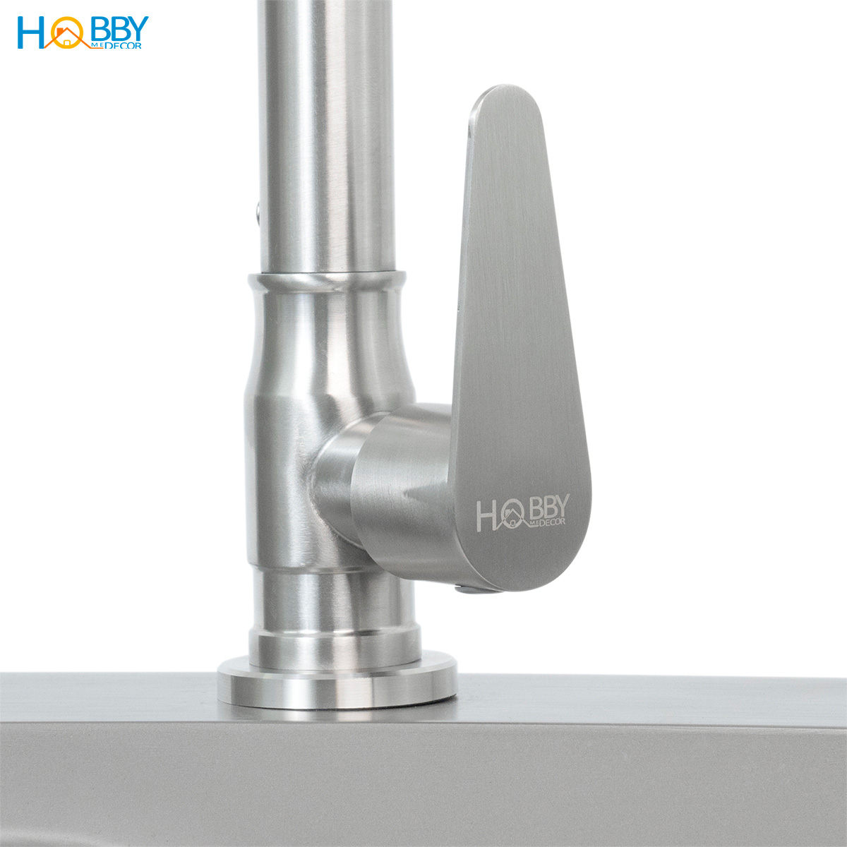 Vòi rửa chén bát lạnh gắn chậu inox 304 xoay tròn Hobby home decor RL1