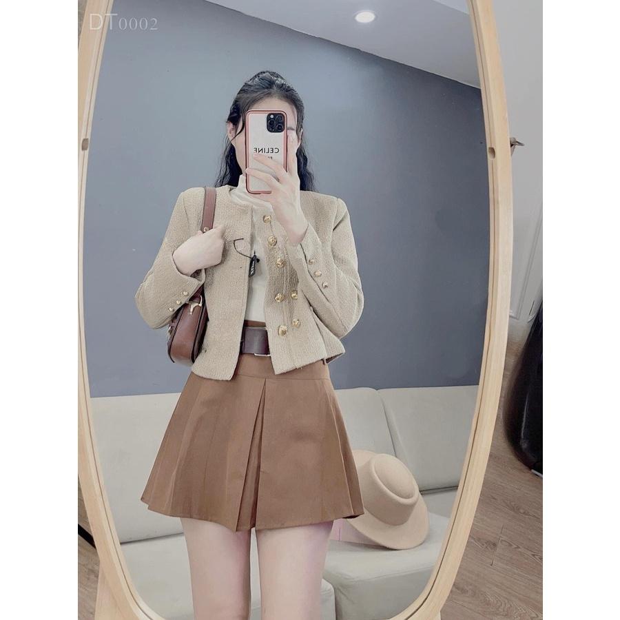 Áo Khoác Dạ Tweed Cúc Đồng 4 Màu 2 Lớp Có Đệm Vai (Kèm ảnh thật và Video) - Sarang Clothing