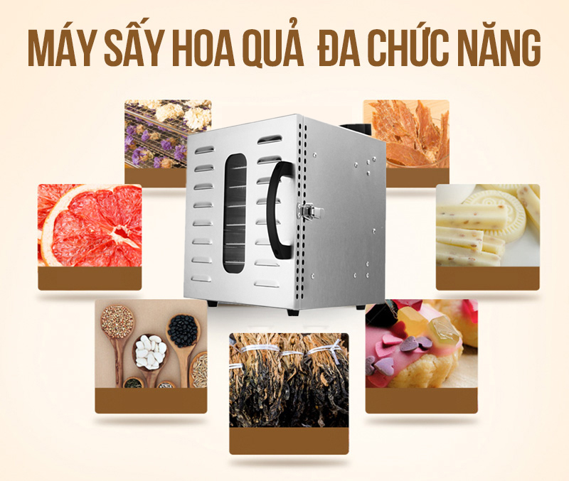 Máy sấy hoa quả, thực phẩm, nông sản đa năng NEWSUN 6 khay  - Hàng chính hãng