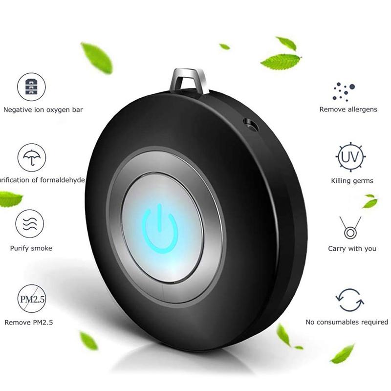 Wearable Air Purifier, Personal Necklace Air Freshener, Portable Ionizer Smoke  Remover USB Rechargeable for Adults Kids