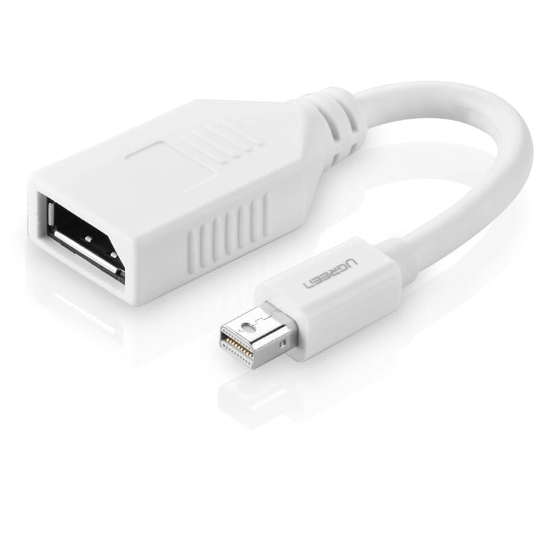 Cáp chuyển đỗi Mini DP sang DisplayPort cao cấp 20CM màu Trắ́ng Ugreen 445GK10445GK Hàng chính hãng