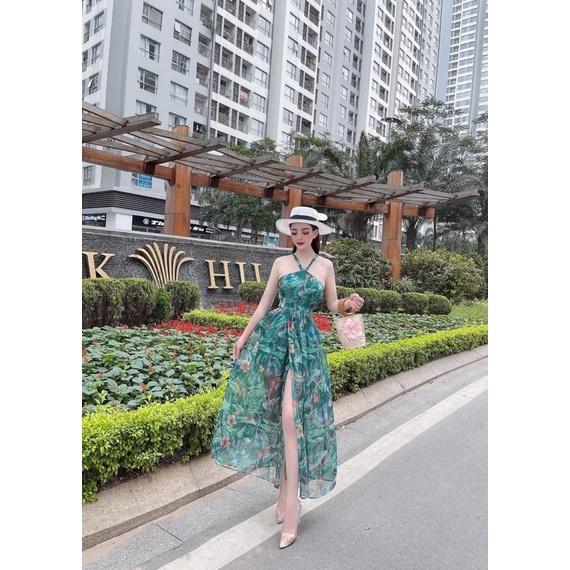 Váy Maxi Hoa Đan Dây Lưng Sexy Có Ảnh Thật Kèm Video