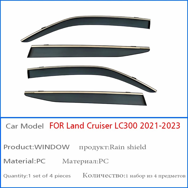 Vè Che Mưa Cao Cấp Dành Cho Xe Toyota Land Cruiser 2023 LC300 - Viền xi - Màu khói