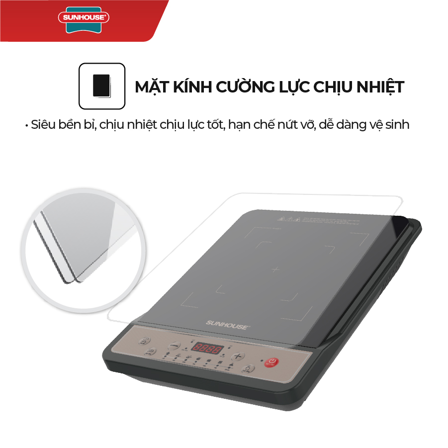 Bếp Từ Đơn Sunhouse SHD6157 - Kèm Nồi Lẩu - Hàng Chính Hãng