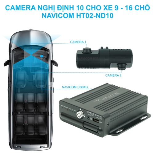 BỘ CAMERA 2 KÊNH PHÙ HỢP NGHỊ ĐỊNH 10 CHO XE KHÁCH TỪ 9 CHỖ ĐẾN 16 CHỖ NGỒI VÀ XE ĐẦU KÉO - CONTAINER NAVICOM HTC02-ND10_ HÀNGCHÍNH HÃNG