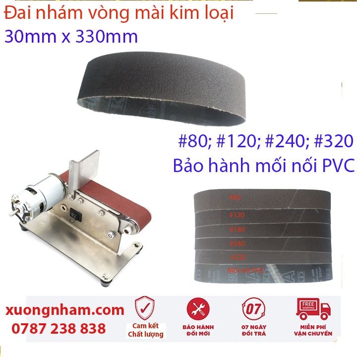 ️Đai nhám vòng 30mmx330mm mài kim loại, mối nối pvc, mã vải X632