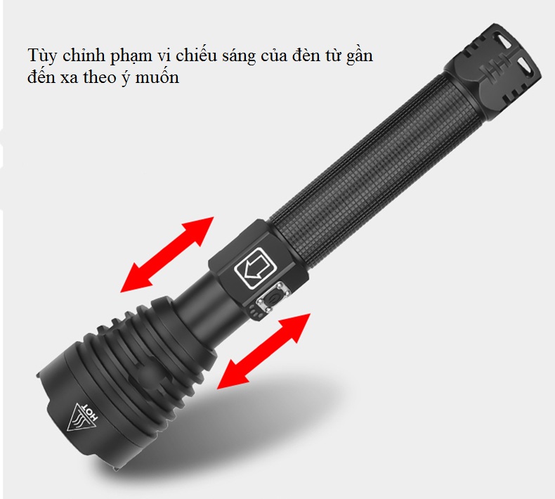 Đèn pin cầm tay chống va đập tối ưu,chiếu sáng xa, công suất lớn cao cấp tích hợp chức năng ZOOM ánh sáng M90 ( Tặng kèm miếng thép để ví 11 chức năng trong 1 )