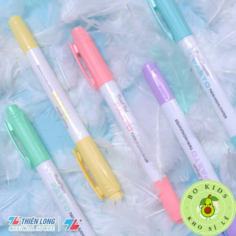 Bút dạ quang màu Pastel Thiên Long Pazto HL-016 - Rửa được - Không để lại vết khi Photocopy