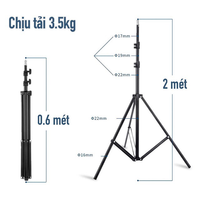 Đèn Led Livestream 26cm 30cm 36cm 45cm 54cm Gồm Chân Đèn Và Kẹp Điện Thoại. Hỗ trợ Livestream, Phun Xăm, Make Up