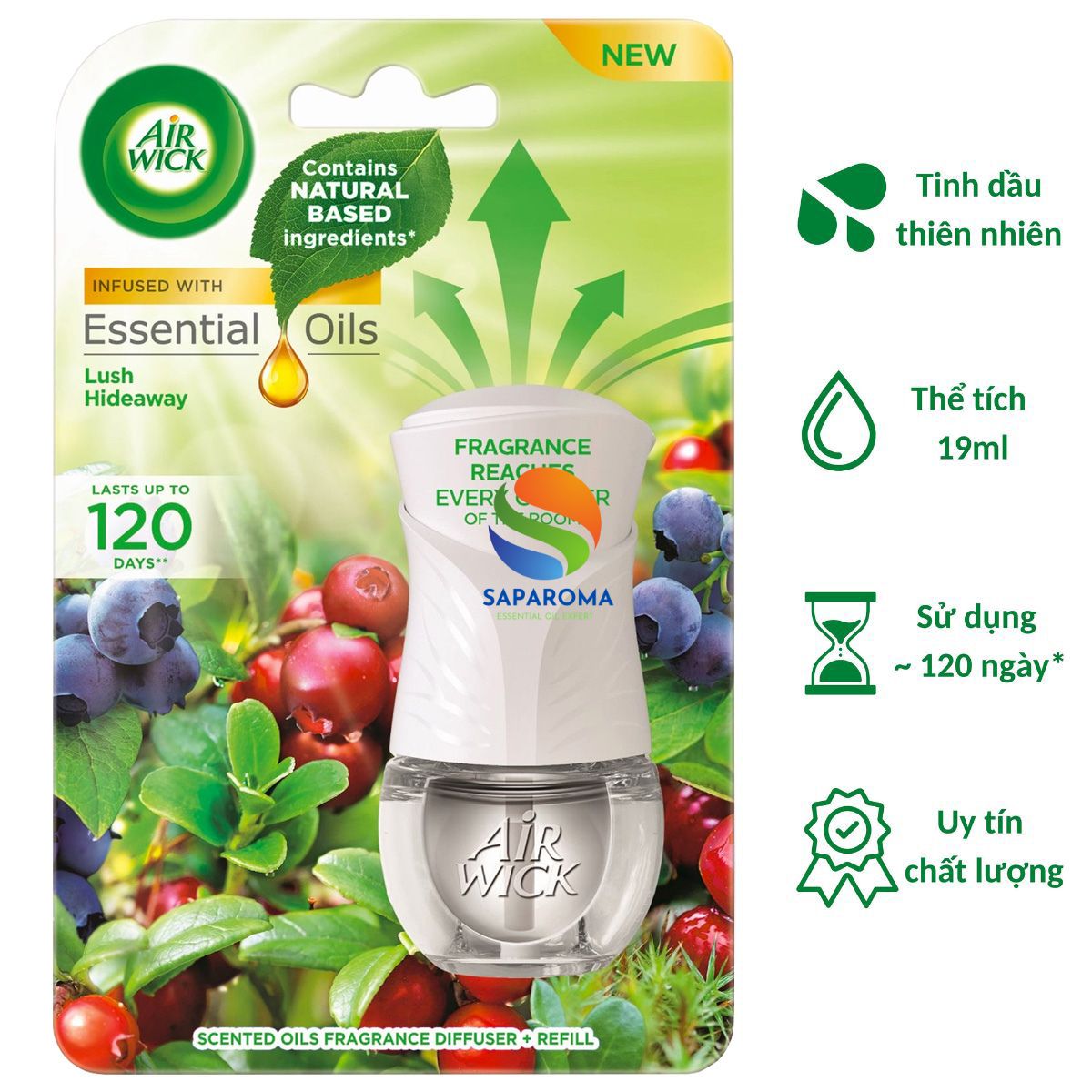 Bộ tinh dầu thơm phòng Air Wick 19ml, nhập khẩu Châu Âu