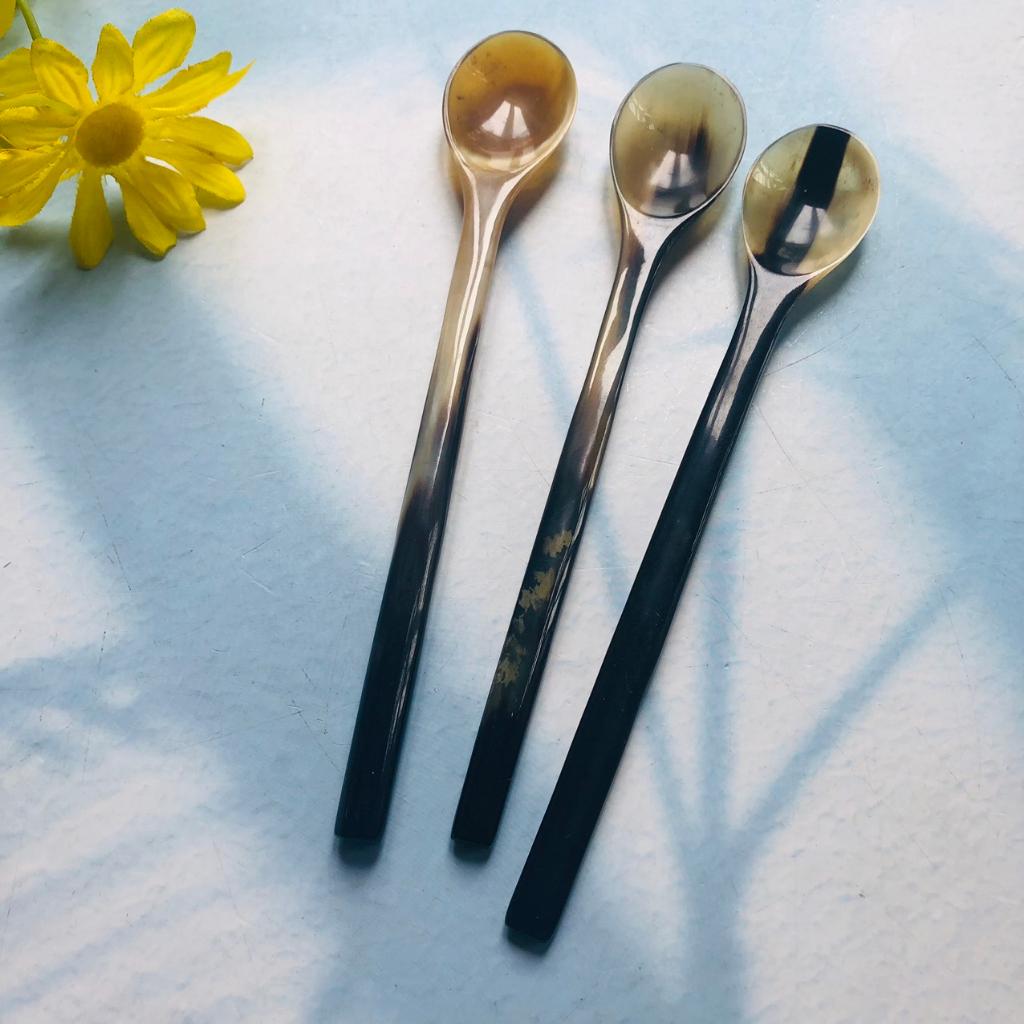 Thìa/Muỗng Sừng Dài 19x3 cm, Thìa Ăn Soup, Chè, Sữa Chua, Khuấy Cà Phê,Sinh Tố Chụp Ảnh Decor Xinh Xắn